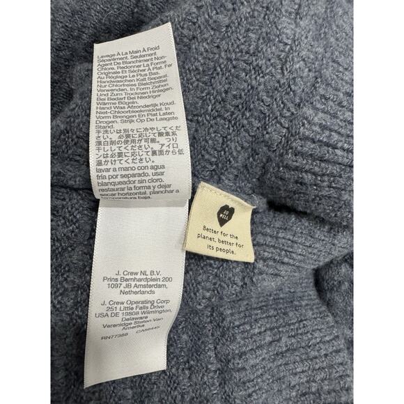 Blue Funnel Neck Ribbed Knit Sweater Pullover Cozy Oversized Comfy - Picture 6 of 7